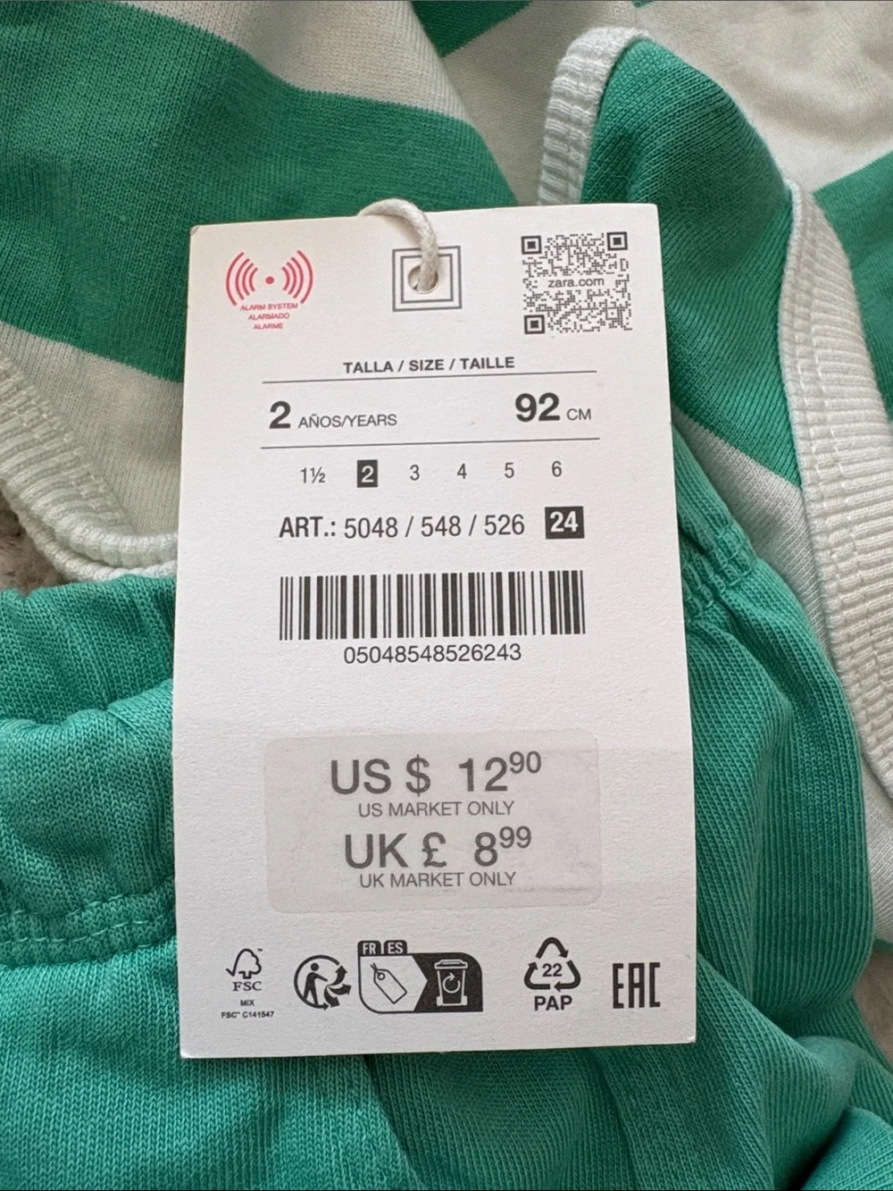 Toddler Zara Green Outfit